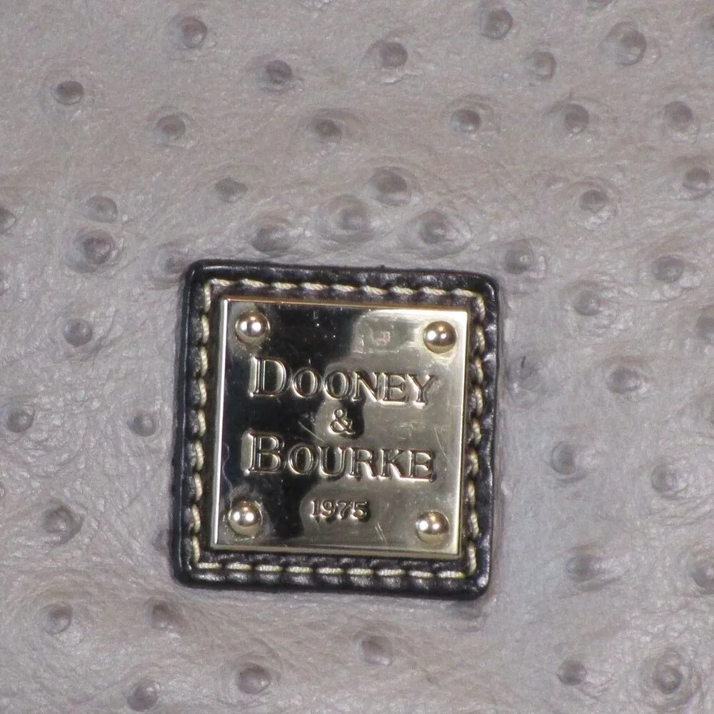 Dooney & Bourke Embossed Ostrich Style Leather Bag, Wallet, Checkbook Cover EUC